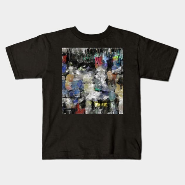 Abstract portrait painting Kids T-Shirt by rolffimages